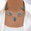 Amazon cross-border jewelry retro ethnic style creative design hollow carved turquoise necklace clavicle chain for women