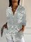 Women's Long Sleeve Shirt Spring/Fall Floral Shirt Collar Daily Going Out Casual Top