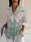 Women's Floral Long Sleeve Shirt Spring/Fall Leaf Buckle Shirt Collar Daily Going Out Casual Top