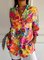 Women's Long Sleeve Shirt Spring/Fall Floral Buckle Shirt Collar Daily Going Out Casual Top