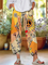 Women Floral Capris Pants Casual Summer Trousers