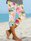 Women Floral Capris Elastic Waist Pants Casual Summer Trousers
