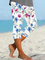 Women Floral Capris Elastic Waist Pants Casual Summer Trousers