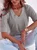 Women's Half Sleeve T-shirt Summer Plain Ribbed V Neck Going Out Casual Top Deep Pink 