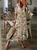 Women's Long Sleeve Spring/Fall Floral Dress V Neck Daily Going Out Casual Maxi H-Line