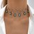 Amazon cross-border jewelry retro ethnic style creative design hollow carved turquoise necklace clavicle chain for women