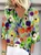 Women's 3/4 Sleeve Blouse Summer Abstract Floral Colorful V Neck Daily Going Out Casual Top