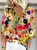 Women's 3/4 Sleeve Blouse Summer Abstract Floral Colorful V Neck Daily Going Out Casual Top