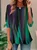 Women's Long Sleeve Tee T-shirt Spring/Fall Random Print Knitted Crew Neck Daily Going Out Casual Top Green