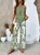 Women's Leaf Daily Going Out Two Piece Set Floral Sleeveless Casual Summer Top With Pants Matching Set