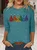Women's Long Sleeve Tee T-shirt Spring/Fall Christmas Tree Jersey Crew Neck Daily Going Out Casual Top