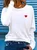 Women's Long Sleeve Tee T-shirt Spring/Fall Heart/Cordate Printing Crew Neck Casual Graphic Tee Top