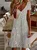 Women Floral Short Sleeve Summer Printing Dress V Neck Daily Casual Knee Length T-Shirt Dress H-Line Dress