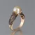 Hot Selling New Imported Artificial Abs Pearl Ring Plated With 14k Gold Retro Silver Jewelry Ring