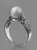 Hot Selling New Imported Artificial Abs Pearl Ring Plated With 14k Gold Retro Silver Jewelry Ring