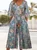 Women Floral V Neck Half Sleeve Casual Summer Jumpsuit