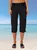 Women Plain Capris Elastic Waist Pants Casual Summer Trousers