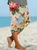 Women Floral Capris Elastic Waist Pants Casual Summer Trousers