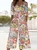 Women Floral V Neck Half Sleeve Casual Summer Jumpsuit