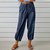 Women Plain Ankle Pants Elastic Waist Pants Casual Spring/Fall Trousers