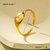 European And American Ins Cold Style 18k Gold Geometric Irregular Titanium Steel Ring Does Not Fade All-match High-grade Open Stainless Steel Electroplated Ring