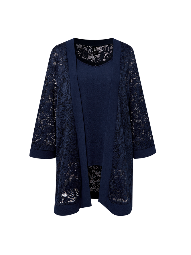 Women's Plain Daily Going Out Two Piece Set Three Quarter Sleeve Casual Spring/Fall Coat With Cami Matching Set