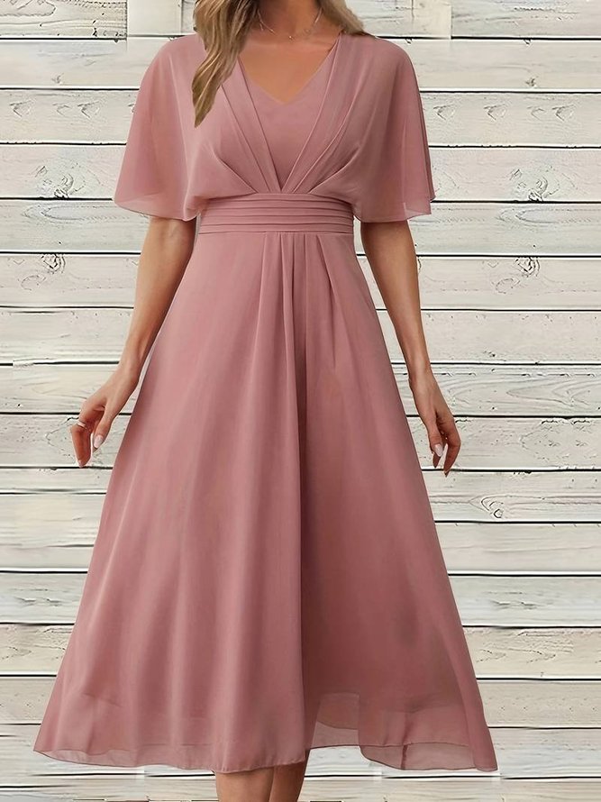 Chiffon loose solid color high-end dress