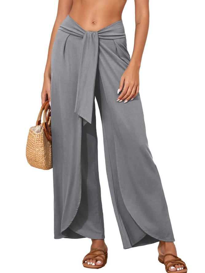Knot Front Casual Pants