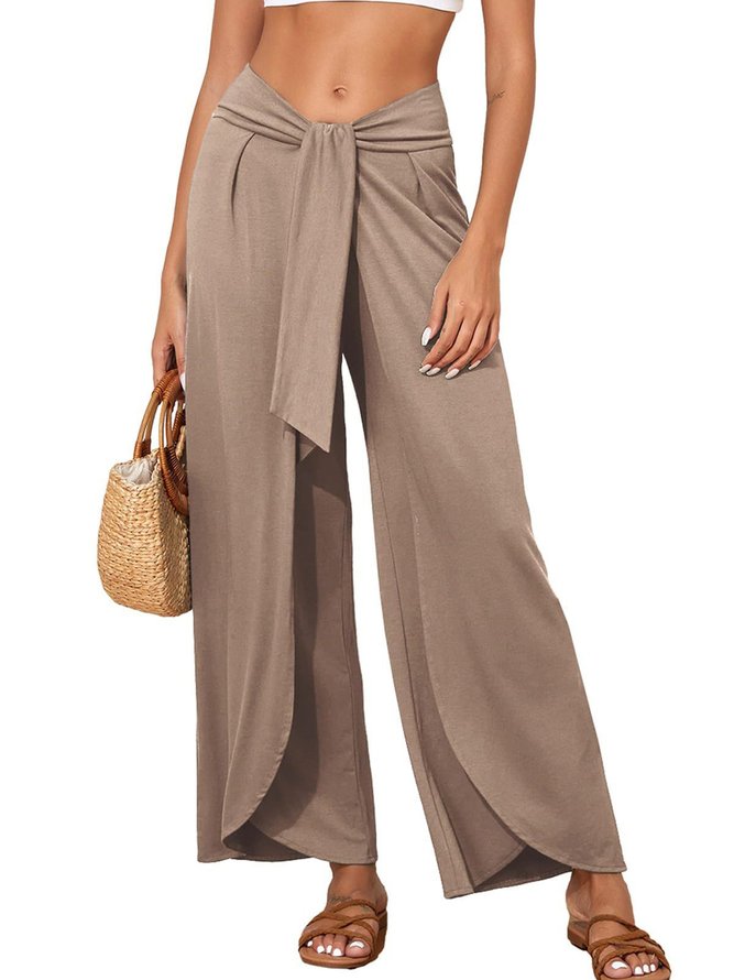 Knot Front Casual Pants