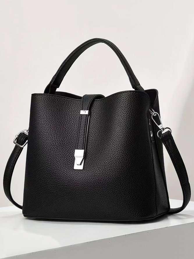 Minimalist Large Capacity Bucket Bag with Detachable Crossbody Strap