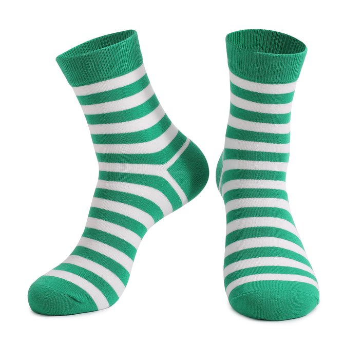 St. Patrick's Day striped mid tube cotton socks