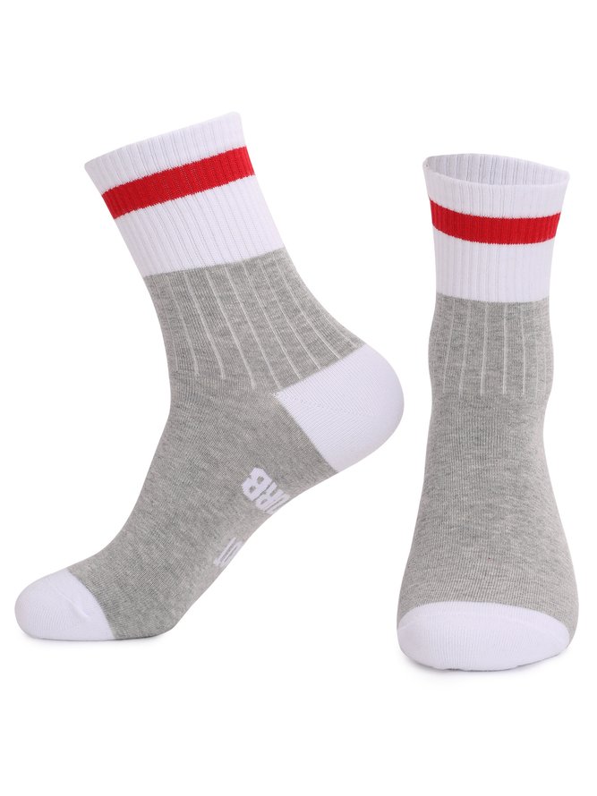 Slogan Color blocked Mid tube Game Socks