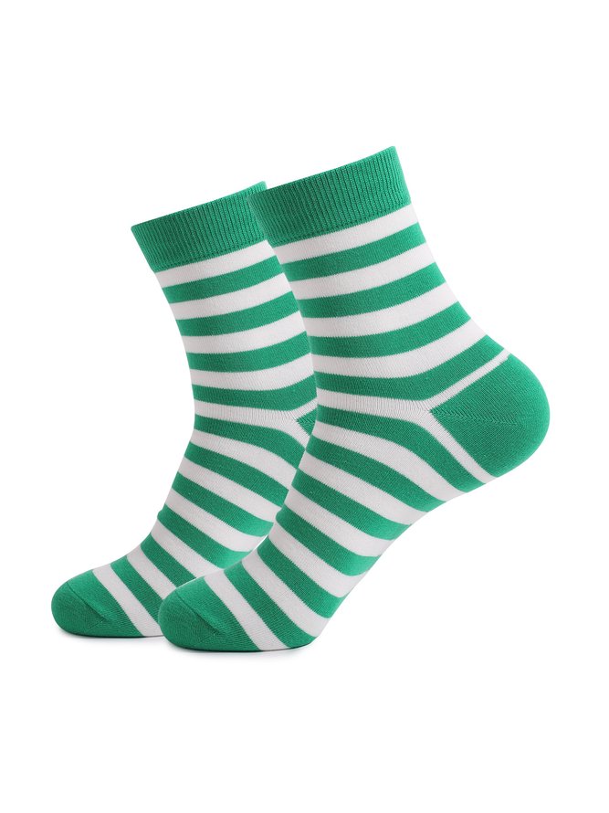 St. Patrick's Day striped mid tube cotton socks