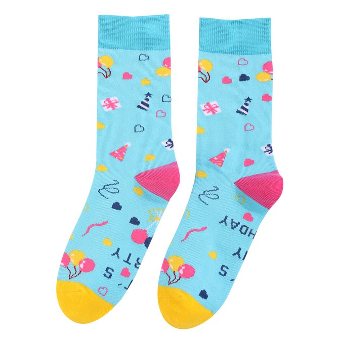 Birthday Gift Color blocked Printed Socks
