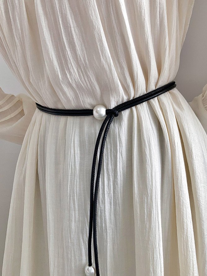 Urban Plain Pearl Decoration Belt