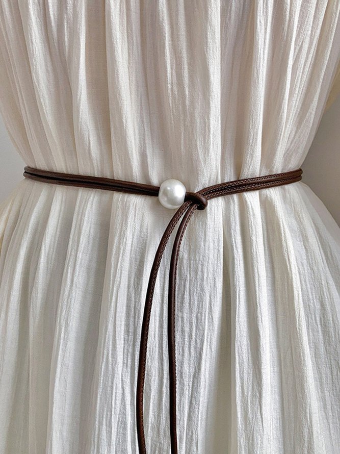 Urban Plain Pearl Decoration Belt