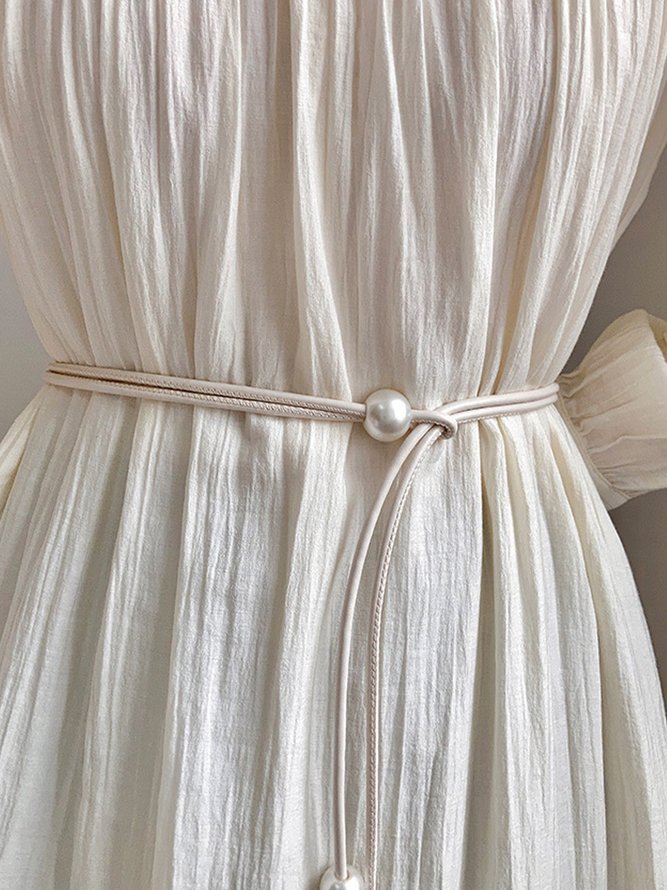 Urban Plain Pearl Decoration Belt