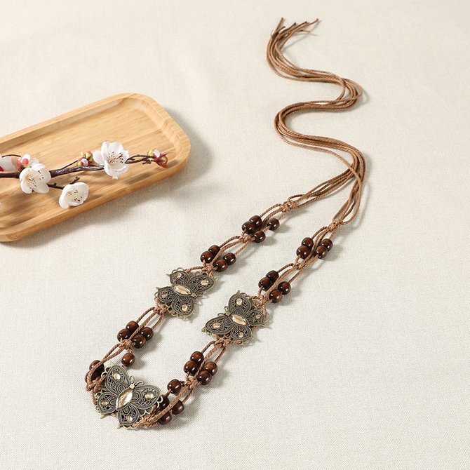 Retro All-match Braided Waist Rope Bohemian Women's Waist Belt Ethnic Belt Korean Style Decorative Casual Waist Chain
