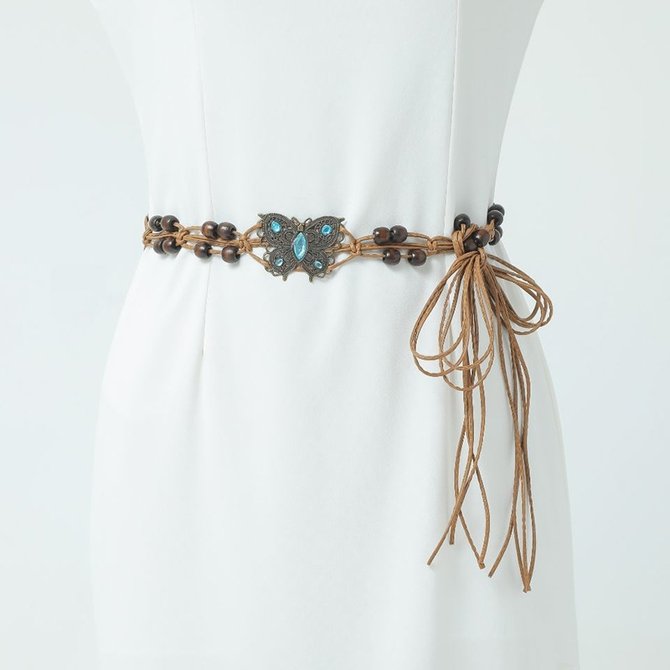 Retro All-match Braided Waist Rope Bohemian Women's Waist Belt Ethnic Belt Korean Style Decorative Casual Waist Chain