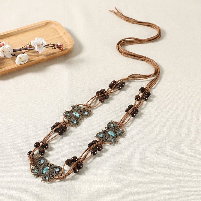 Retro All-match Braided Waist Rope Bohemian Women's Waist Belt Ethnic Belt Korean Style Decorative Casual Waist Chain