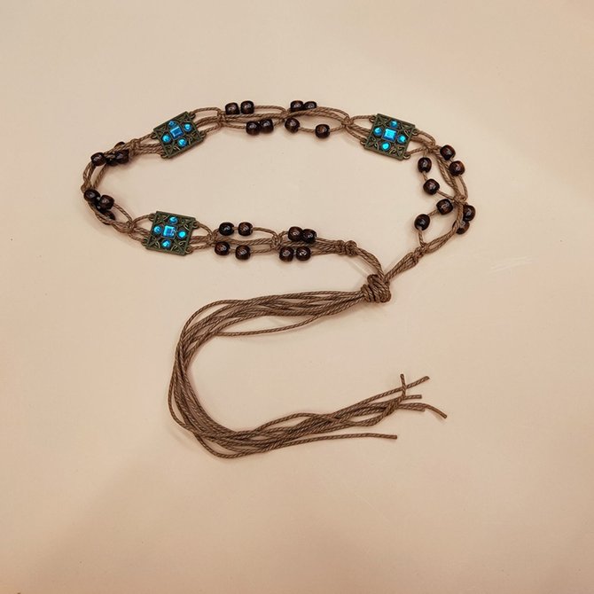 Retro All-match Braided Waist Rope Bohemian Women's Waist Belt Ethnic Belt Korean Style Decorative Casual Waist Chain