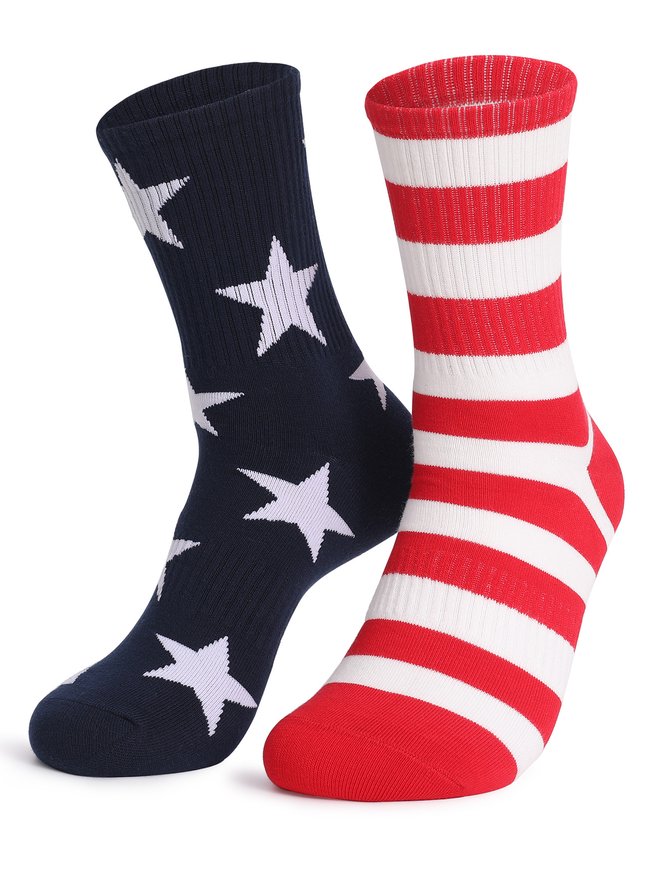 Summer New American Flag Independence Day Holiday Gift Printed Cotton Men And Women Middle Tube Socks