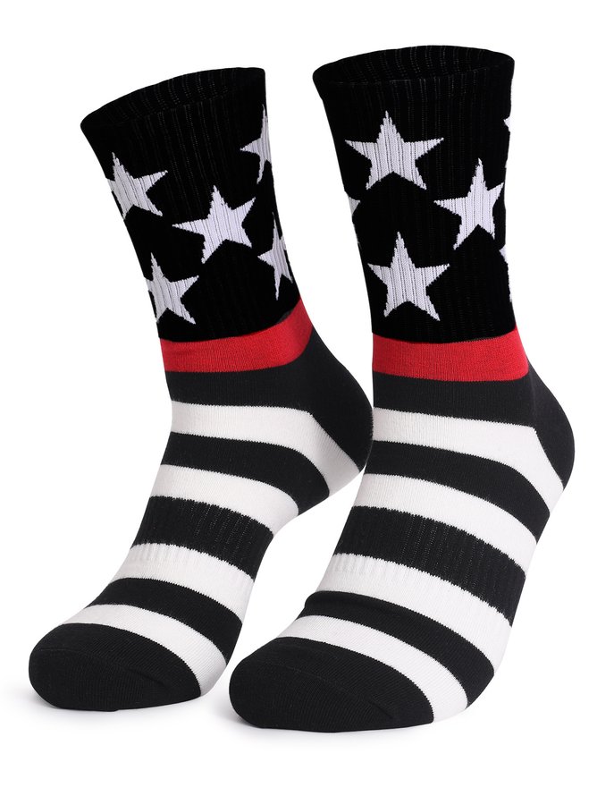 Summer New American Flag Independence Day Holiday Gift Printed Cotton Men And Women Middle Tube Socks