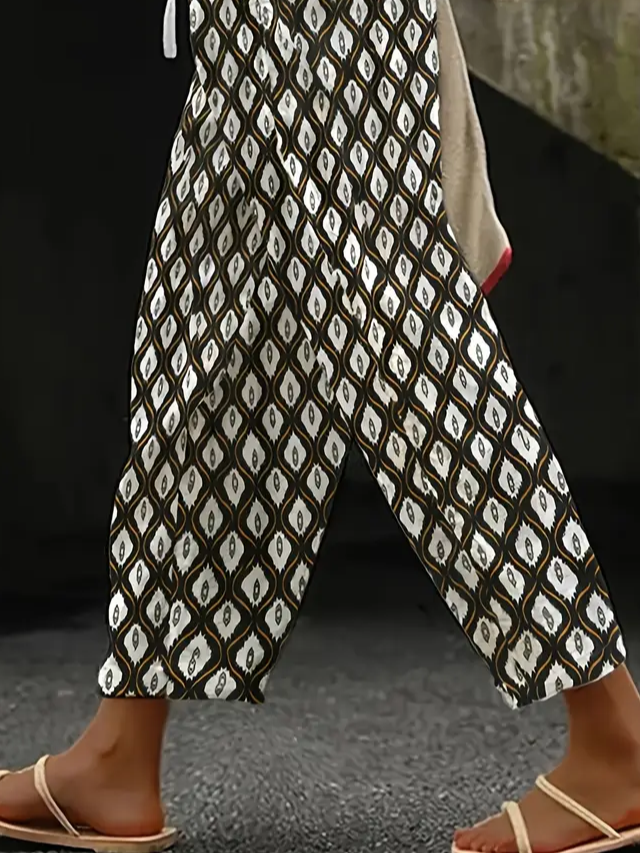 Women Geometric Long Pants Casual Spring/Fall Trousers