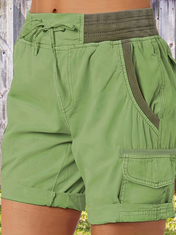 Women Plain Fifth Pants Straight Pants Casual Summer Shorts