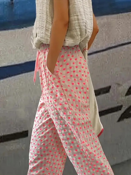 Women Polka Dots Long Pants Casual Spring/Fall Trousers