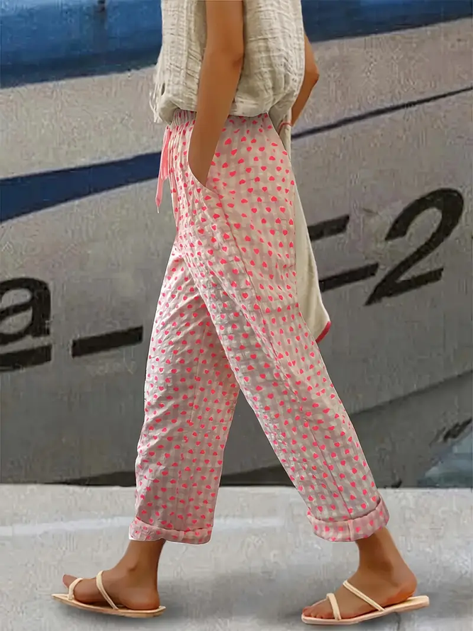 Women Polka Dots Long Pants Casual Spring/Fall Trousers