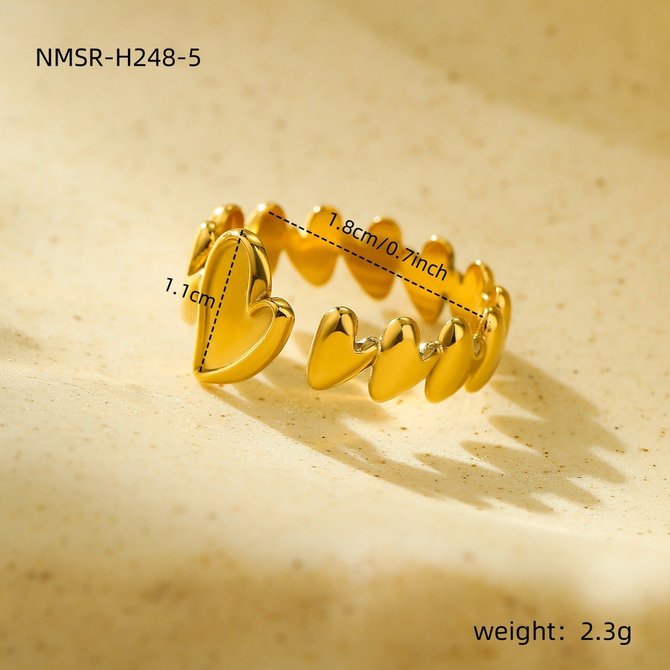 European And American Ins Cold Style 18k Gold Geometric Irregular Titanium Steel Ring Does Not Fade All-match High-grade Open Stainless Steel Electroplated Ring