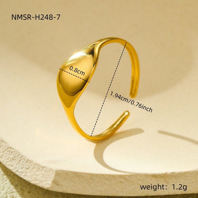 European And American Ins Cold Style 18k Gold Geometric Irregular Titanium Steel Ring Does Not Fade All-match High-grade Open Stainless Steel Electroplated Ring