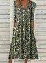 Women's Short Sleeve Summer Floral Dress V Neck Daily Going Out Casual Midi H-Line